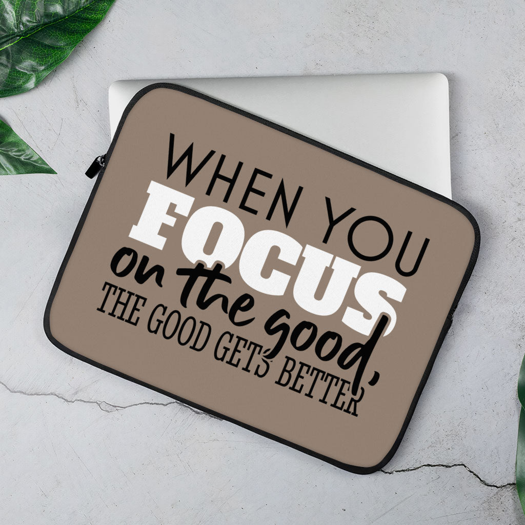 Focus on the Good MacBook Pro 14" Two-Sided Sleeve - Cute Laptop Sleeve - Trendy MacBook Sleeve