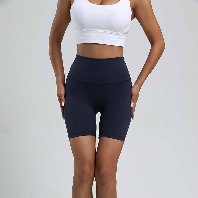 High-Waist Solid Yoga Shorts for Women