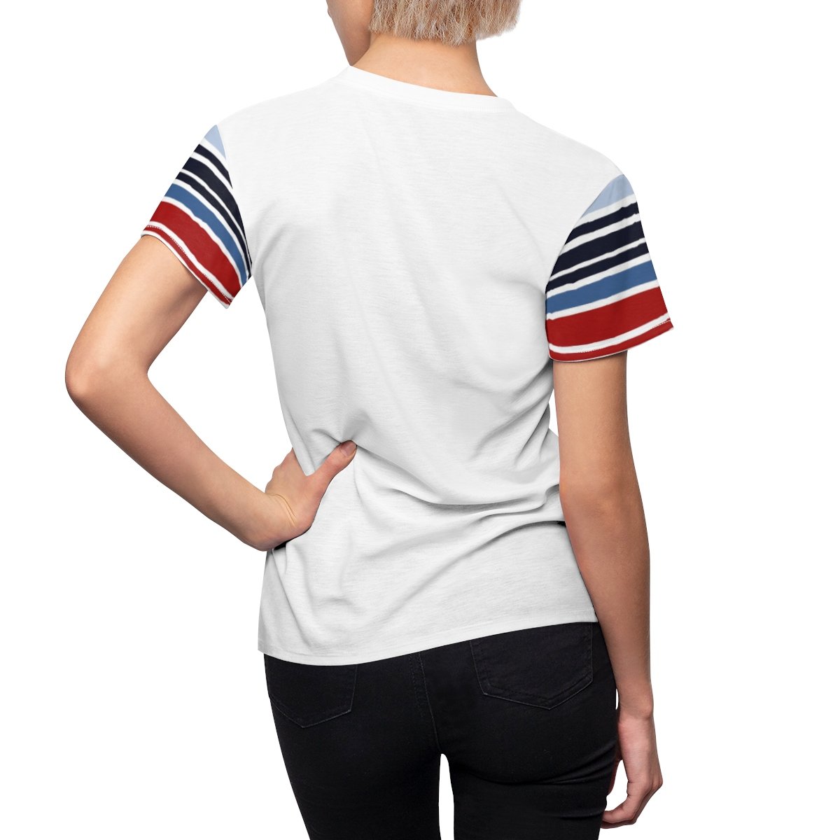 Women's Red White Blue Striped Top