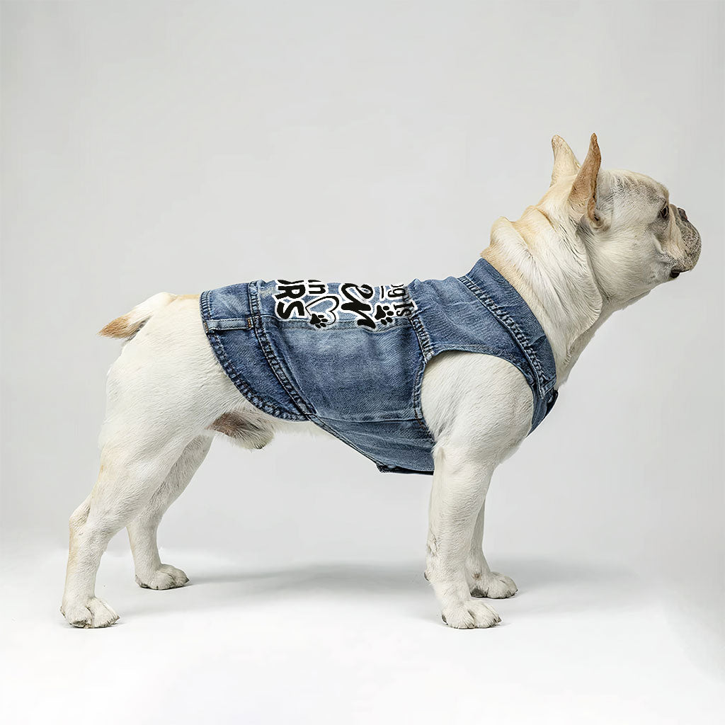 My Dog Is Cuter Than Yours Dog Denim Vest - Cute Dog Denim Jacket - Art Dog Clothing