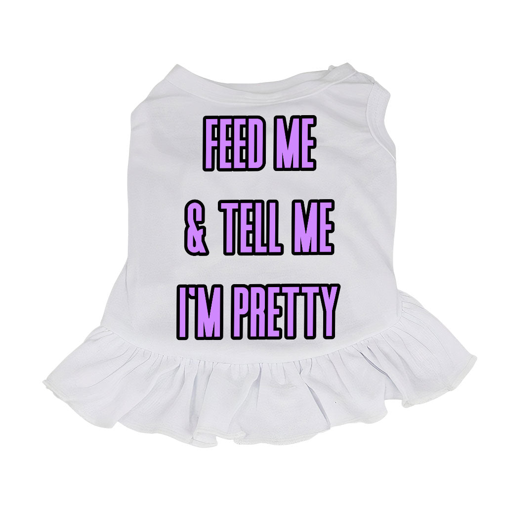 Feed Me Dog Sundress - Word Design Dog Dress Shirt - Dog Theme Dog Clothing