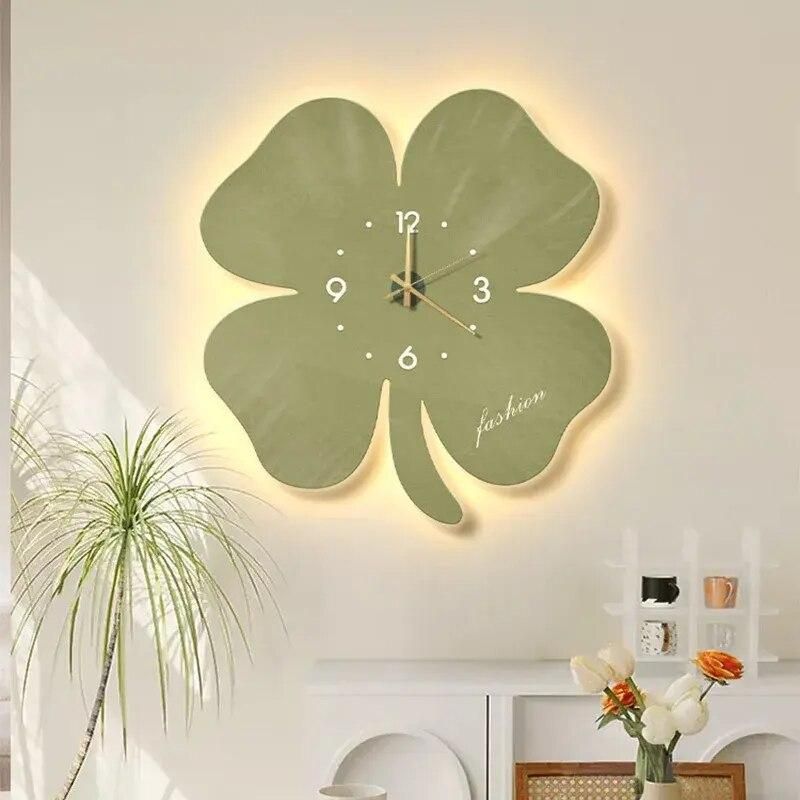 Modern Minimalist Crystal Porcelain Wall Clock with Decorative Lighting