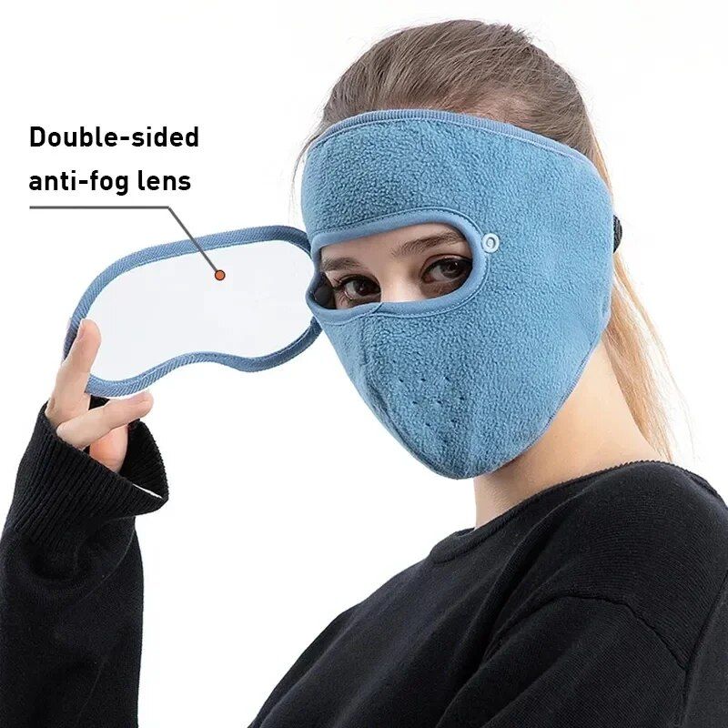 Windproof Winter Cycling Face Mask with Eye Protection and Breathable Fabric