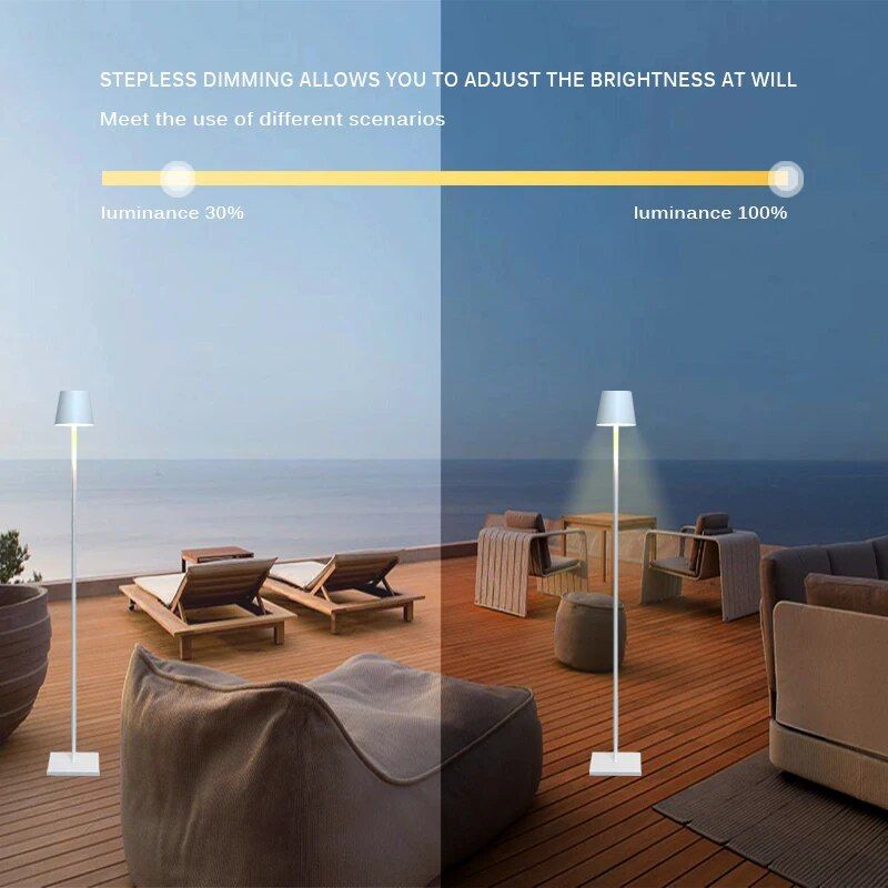 Rechargeable Cordless Floor Lamp - Waterproof, Portable, Outdoor LED Light