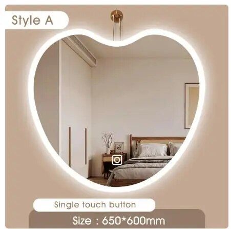 Cloud Heart Shaped Makeup Mirror LED