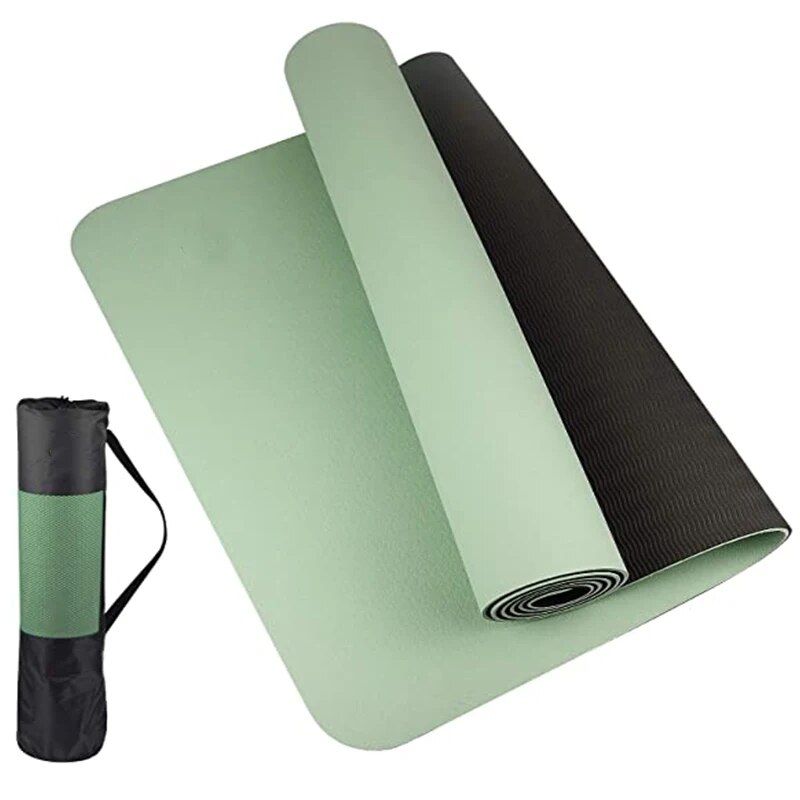 Premium Two-Tone TPE Yoga Mat: Non-Slip, Eco-Friendly, Extra Thick for Home Fitness