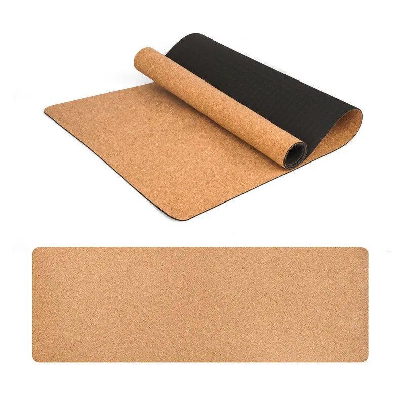 Eco-Friendly Natural Cork TPE Yoga Mat: Non-Slip, Sweat-Absorbent & Odorless for All-Round Fitness