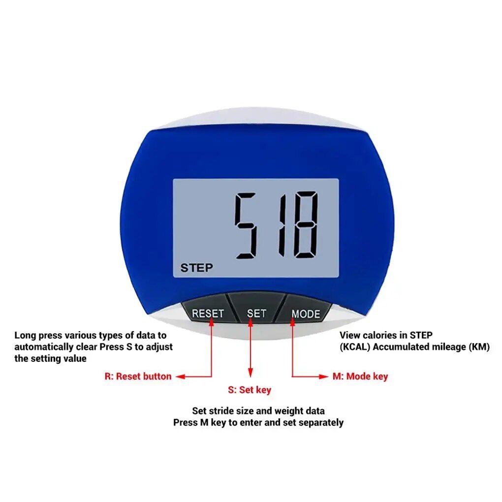 Mini LCD Digital Pedometer with Belt Clip