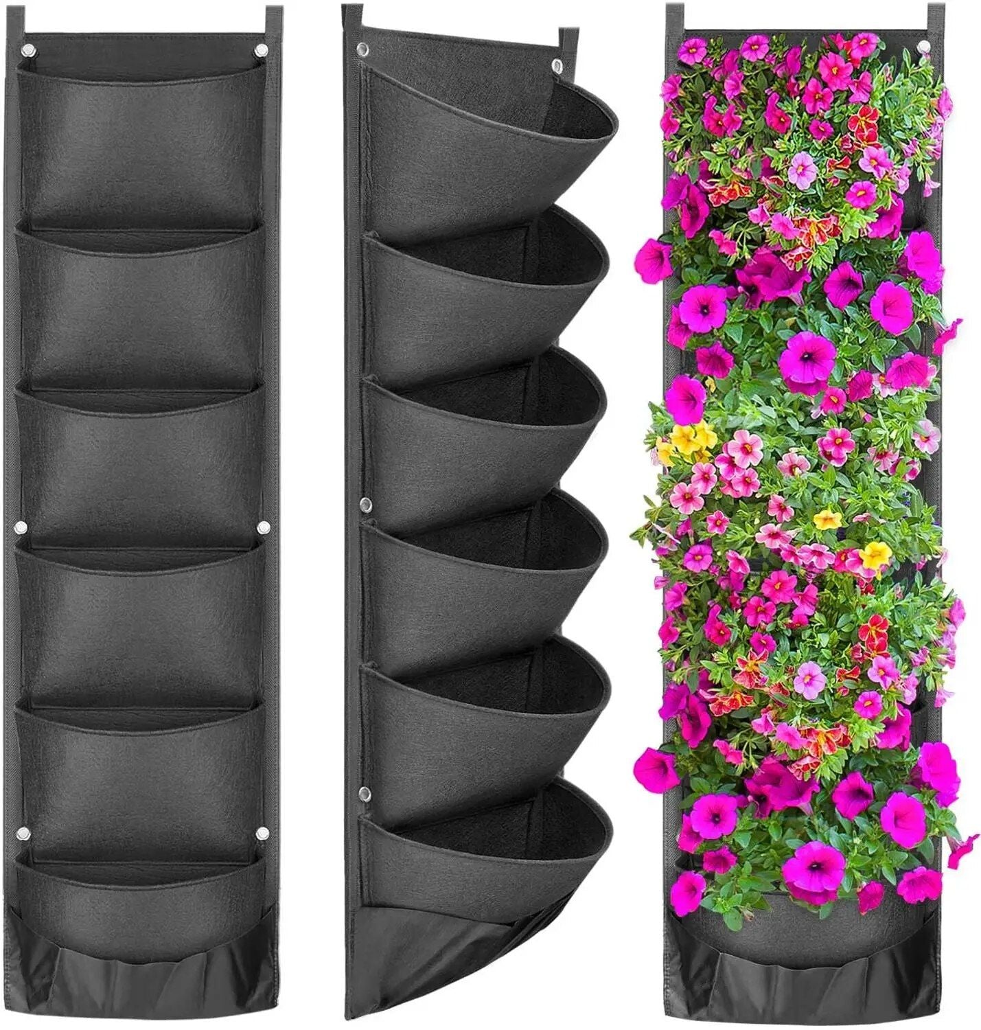 Multi-Pocket Felt Vertical Garden Planter - Wall Hanging Flower & Plant Grow Bag