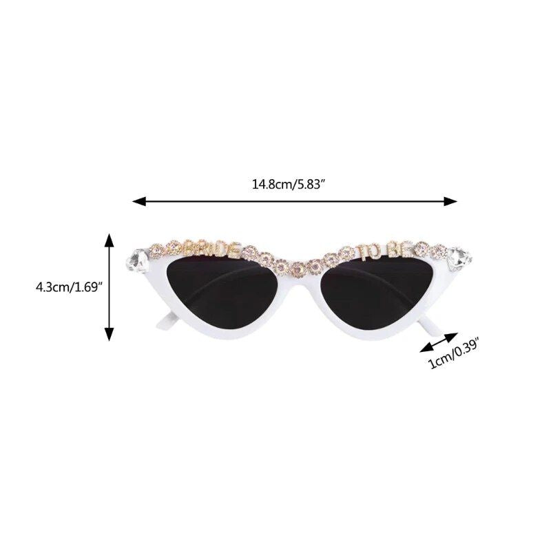 Chic "Bride To Be" Cat-Eye Party Sunglasses with Rhinestone Accents