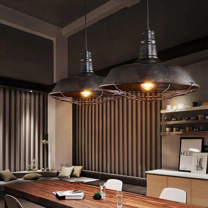 Retro Industrial Iron Pendant Light