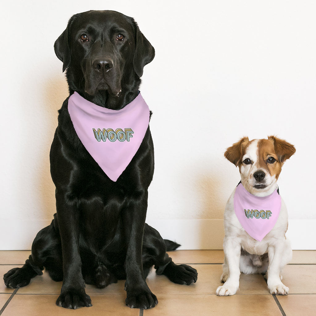 Woof Pet Bandana Collar - Word Art Scarf Collar - Beautiful Dog Bandana