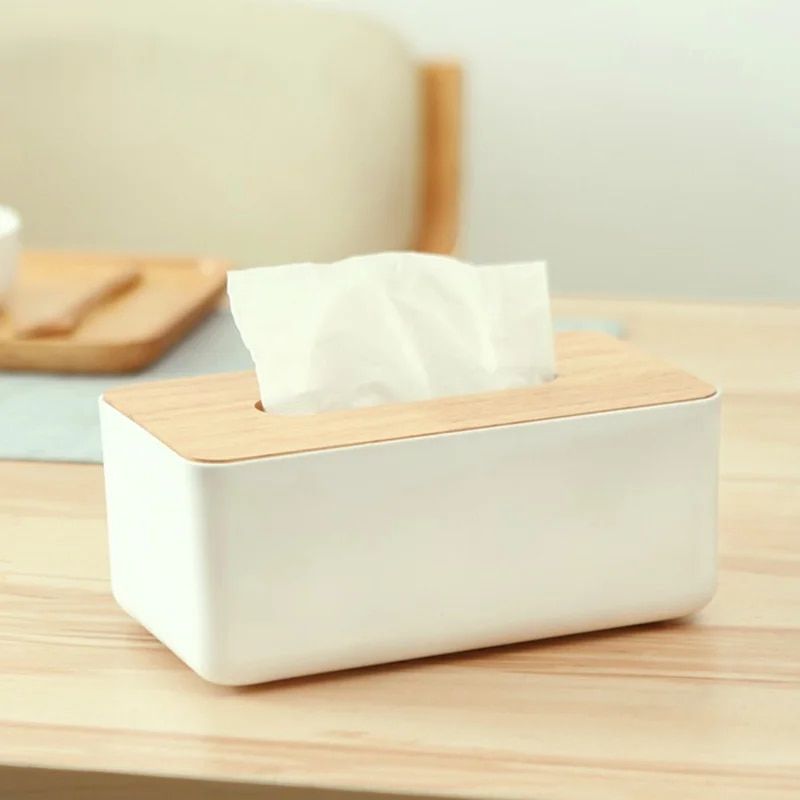 Elegant Japanese-Style Wooden Tissue Box Cover - Home & Car Napkin Dispenser