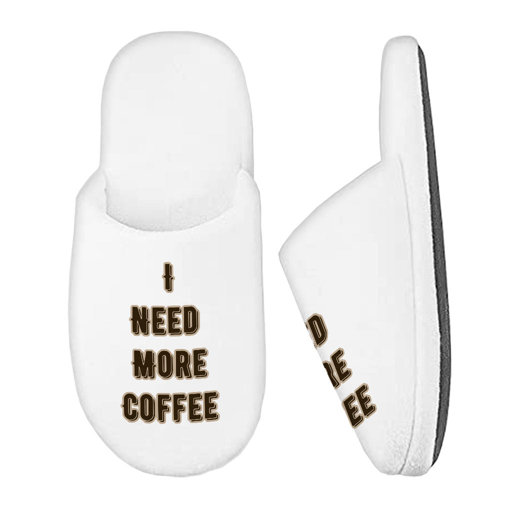 Coffee Themed Memory Foam Slippers - Cute Quote Slippers - Cool Trendy Slippers