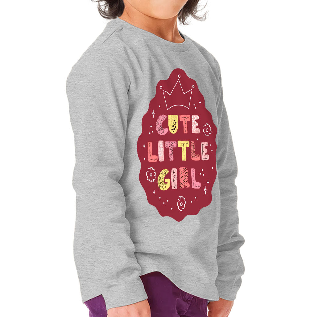 Cute Little Girl Toddler Long Sleeve T-Shirt - Kawaii Kids' T-Shirt - Printed Long Sleeve Tee