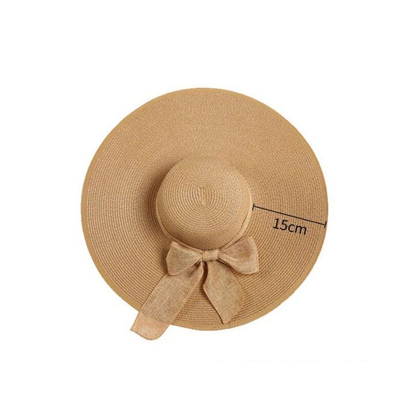 Elegant Wide Brim Summer Straw Hat for Women