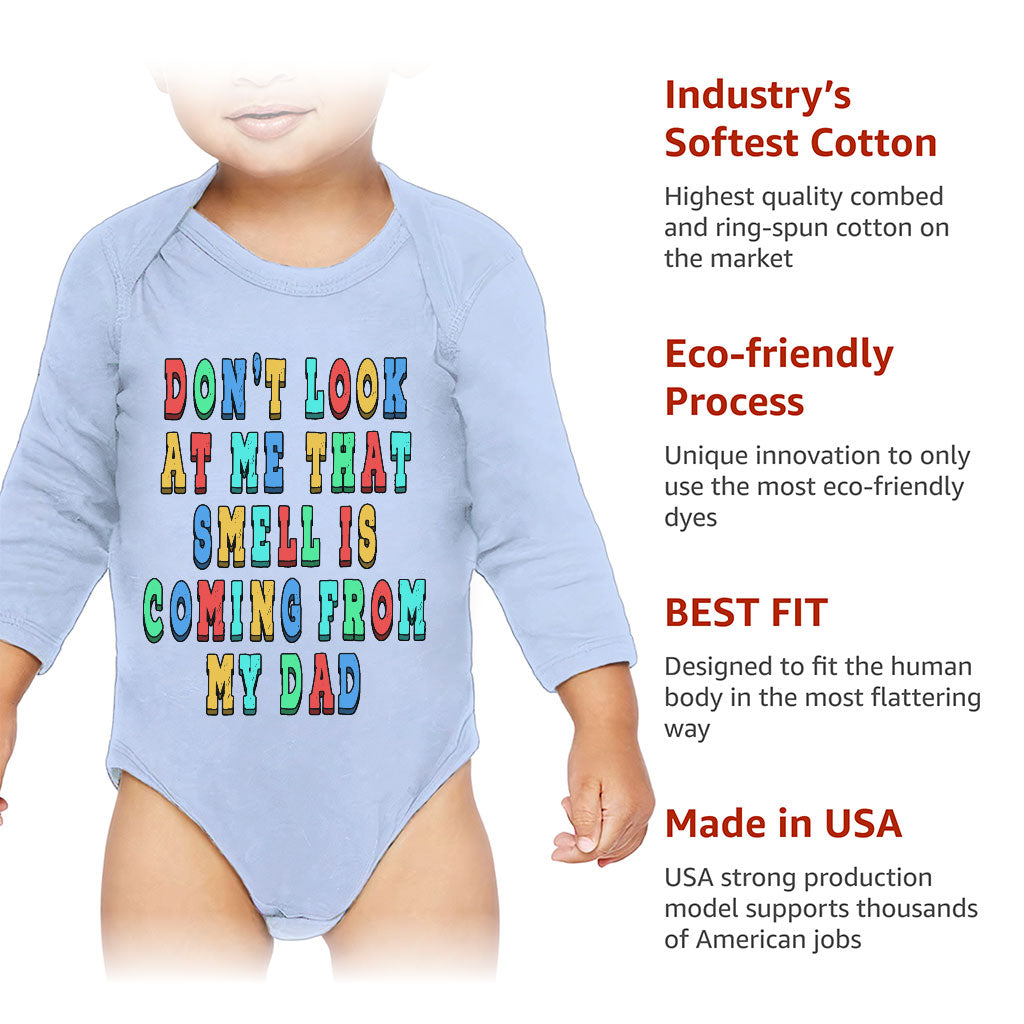 Funny Quote Baby Long Sleeve Onesie - Cool Baby Long Sleeve Bodysuit - Colorful Baby One-Piece