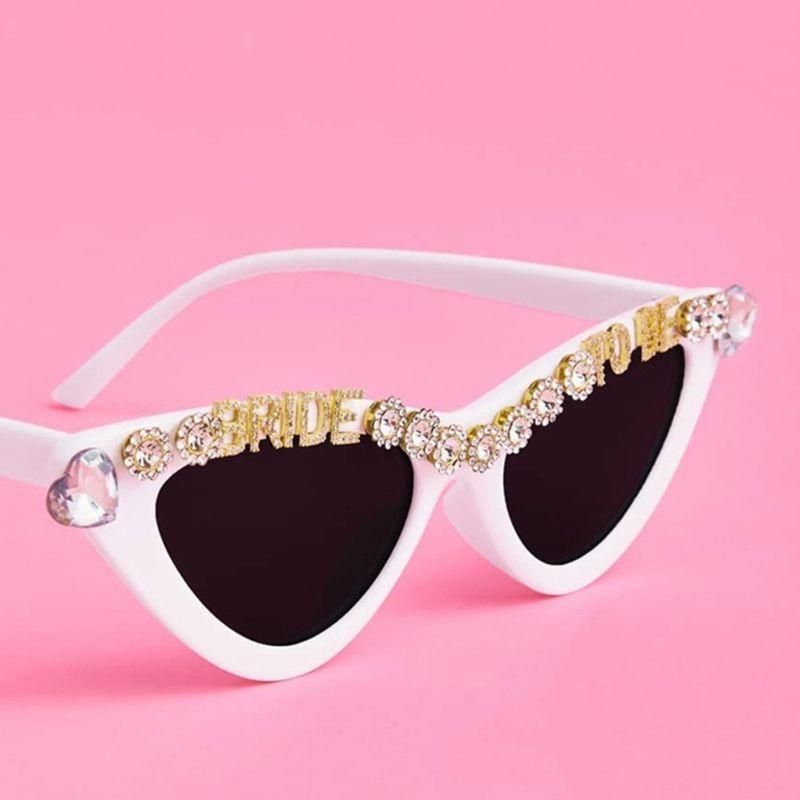 Chic "Bride To Be" Cat-Eye Party Sunglasses with Rhinestone Accents