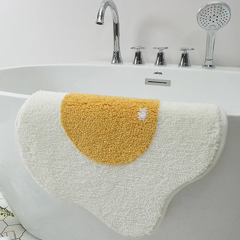 Egg-citing Poached Egg Shaped Carpet: Non-Slip, Multi-Purpose & Fun Home Accessory