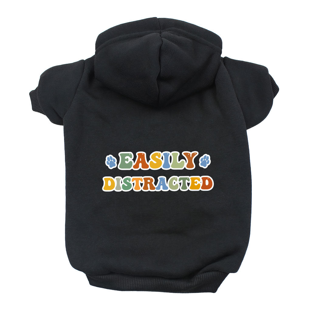 Easily Distracted Dog Hoodie - Themed Dog Coat - Colorful Dog Clothing