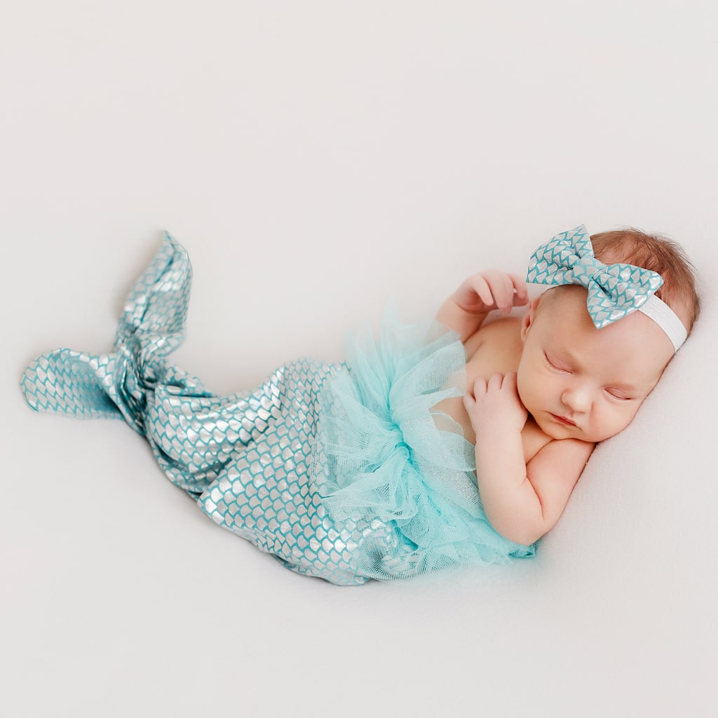 Mermaid Tail Headband Set Newborn Baby Girl