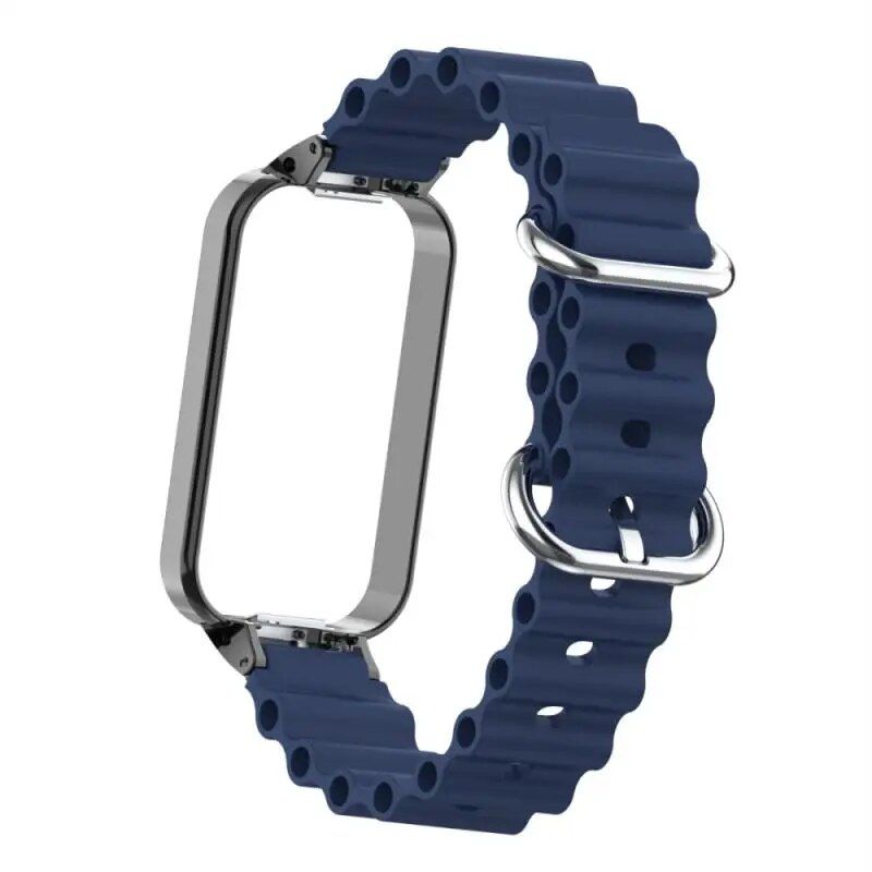 Ocean Silicone Watch Band with Protective Case - Rectangle/Square-shape Design