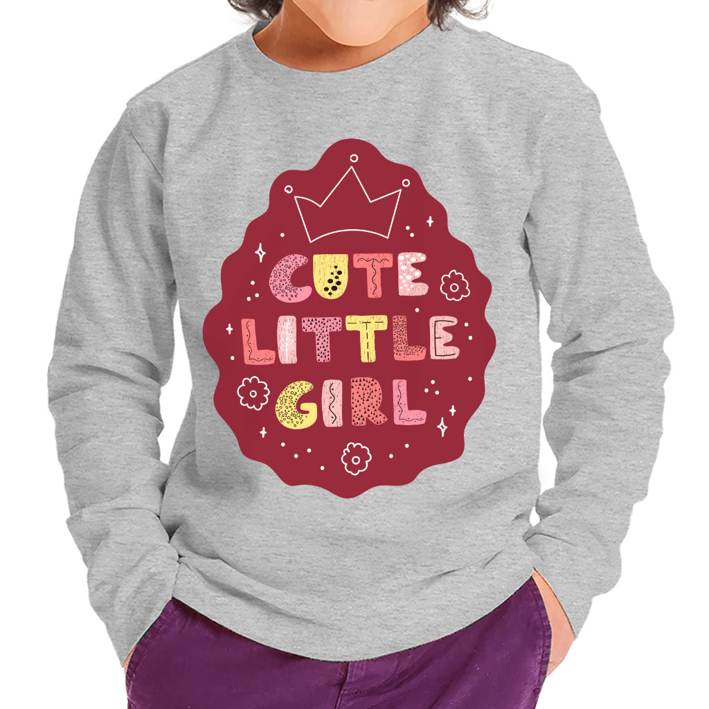 Cute Little Girl Toddler Long Sleeve T-Shirt - Kawaii Kids' T-Shirt - Printed Long Sleeve Tee