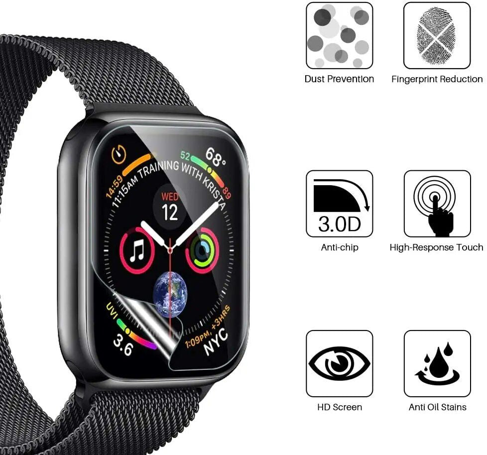 Ultra-Clear Hydrogel Screen Protector Film for Apple Watch (3-Pack)