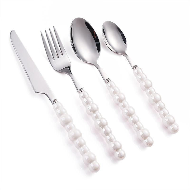 Luxurious European Pearl-Style Stainless Steel Cutlery Set