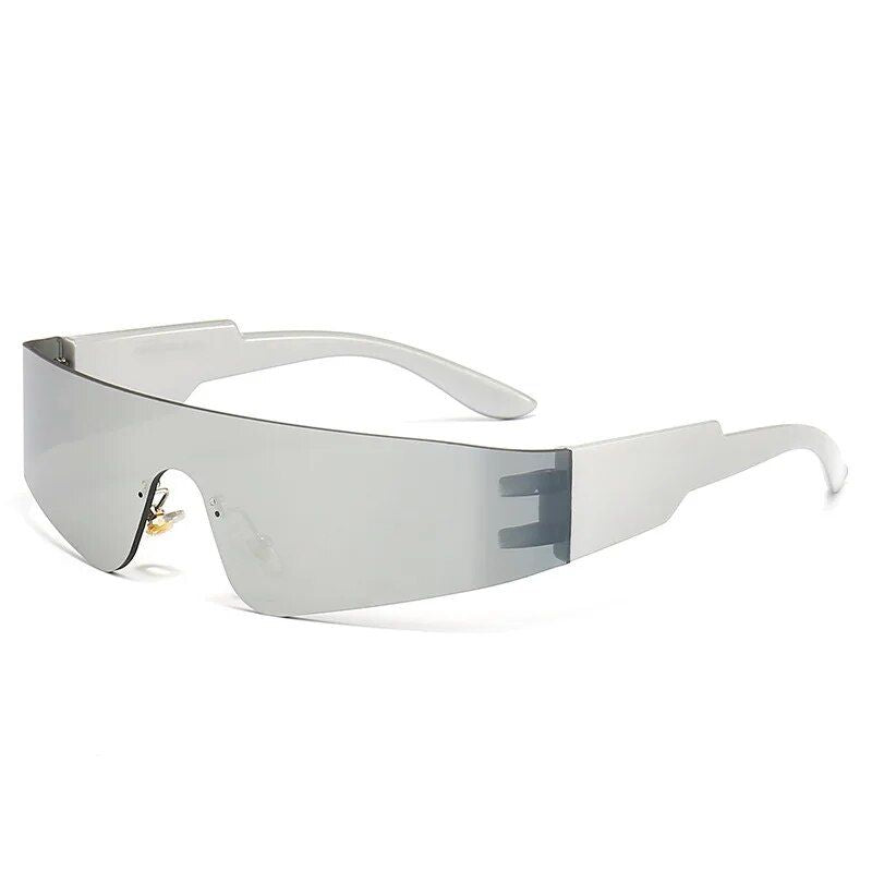 Y2K Rimless Silver Mirror Sunglasses