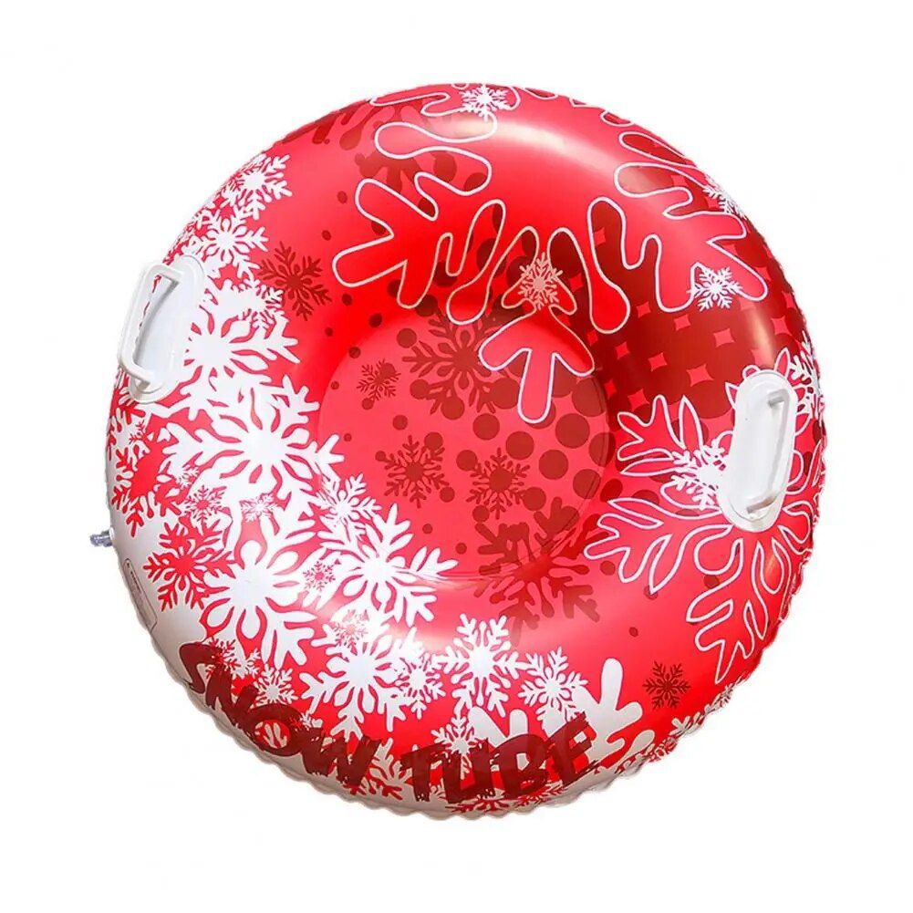 Heavy-Duty Inflatable Snow Tube with Cold-Resistant Snowflake Design