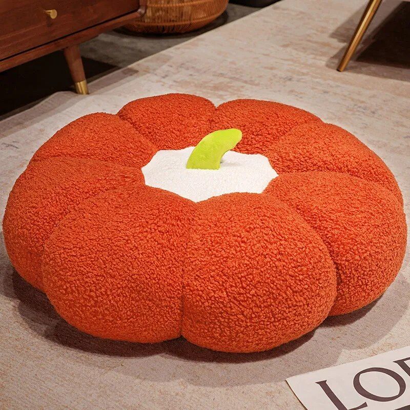 Plush Pumpkin-Shaped Futon Cushion