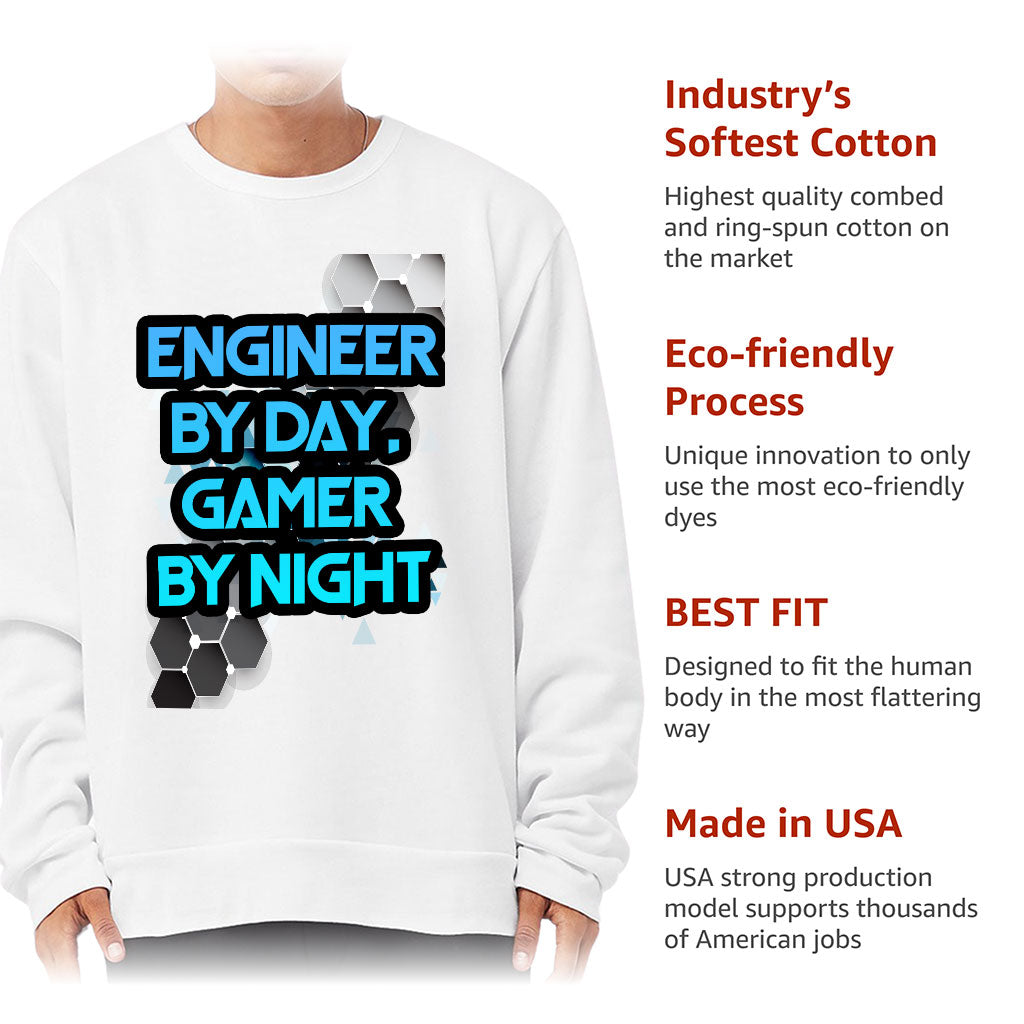 Engineer Gamer Sponge Fleece Sweatshirt - Funny Classic Sweatshirt - Printed Sweatshirt