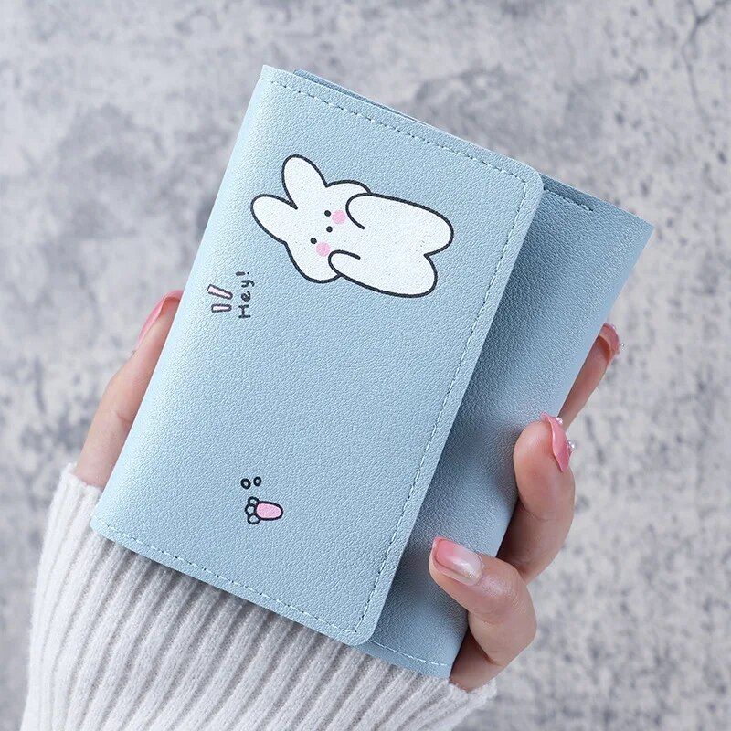 Korean Cartoon-Inspired Compact PU Leather Wallet