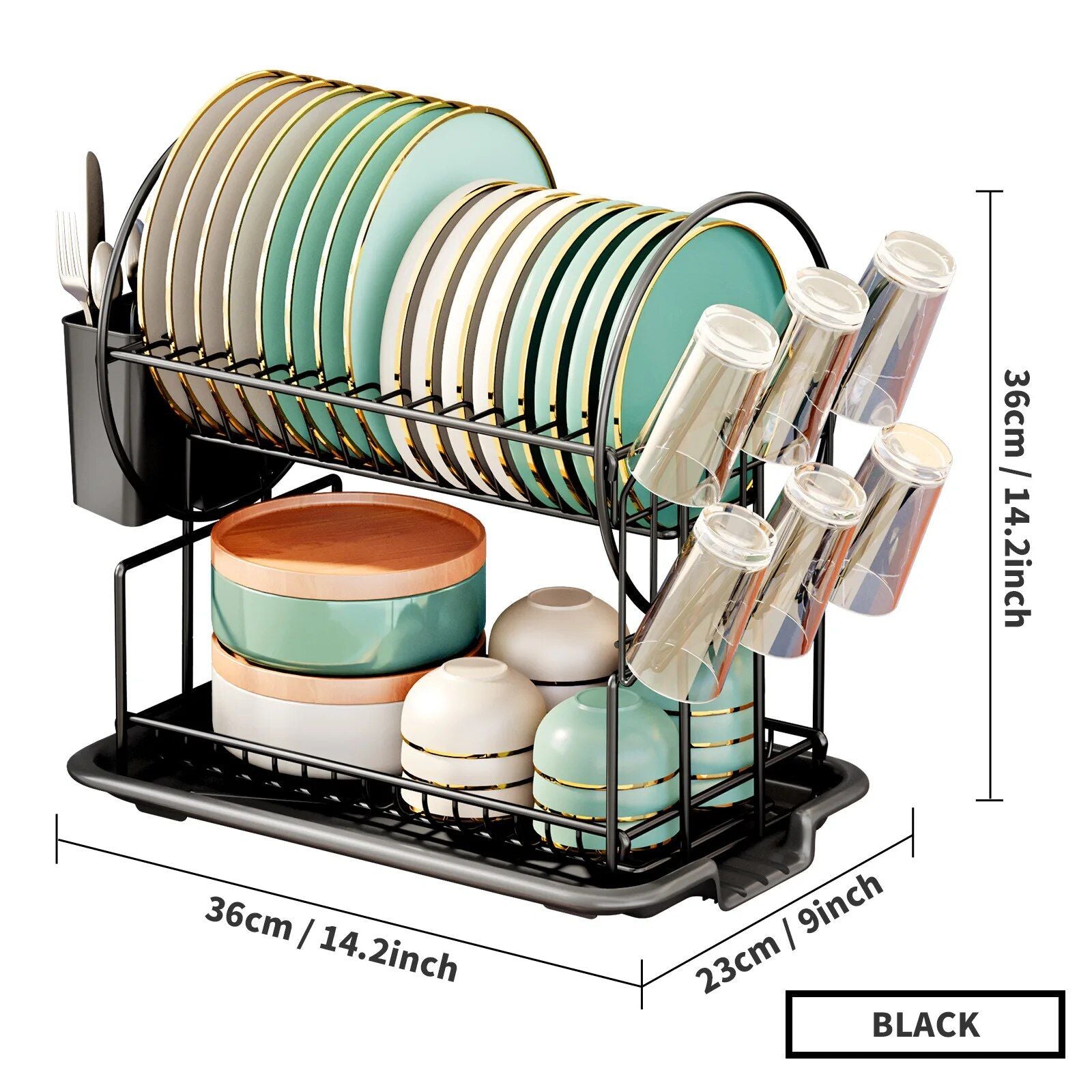 Multi-Purpose Metal Kitchen Organizer Rack with Drainboard