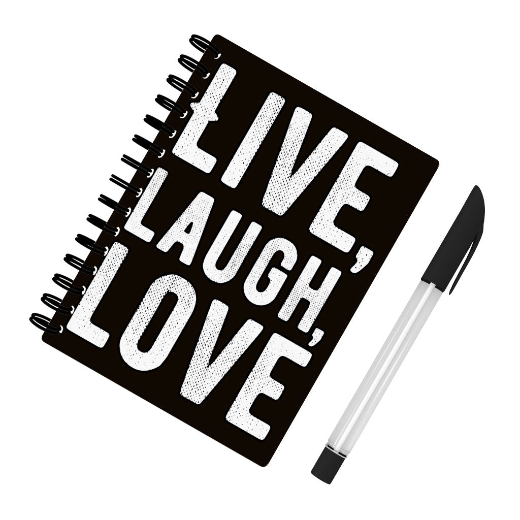 Live Laugh Love Spiral Notebook - Trendy Notebook - Cool Notebook