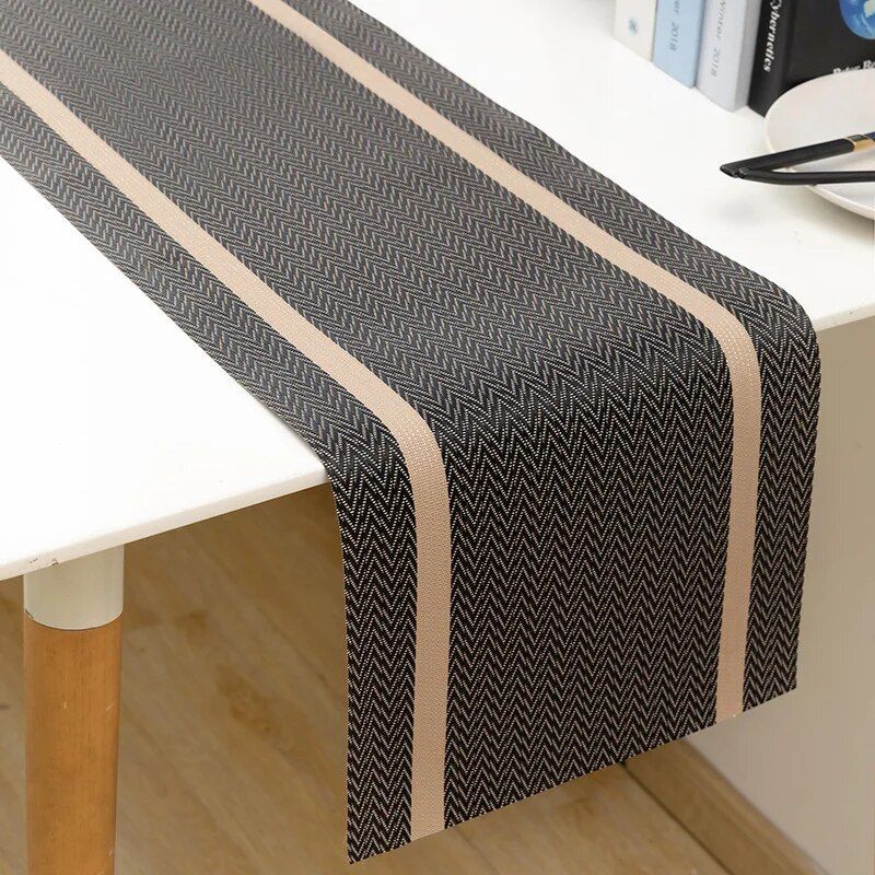 Elegant Woven Vinyl Table Runner