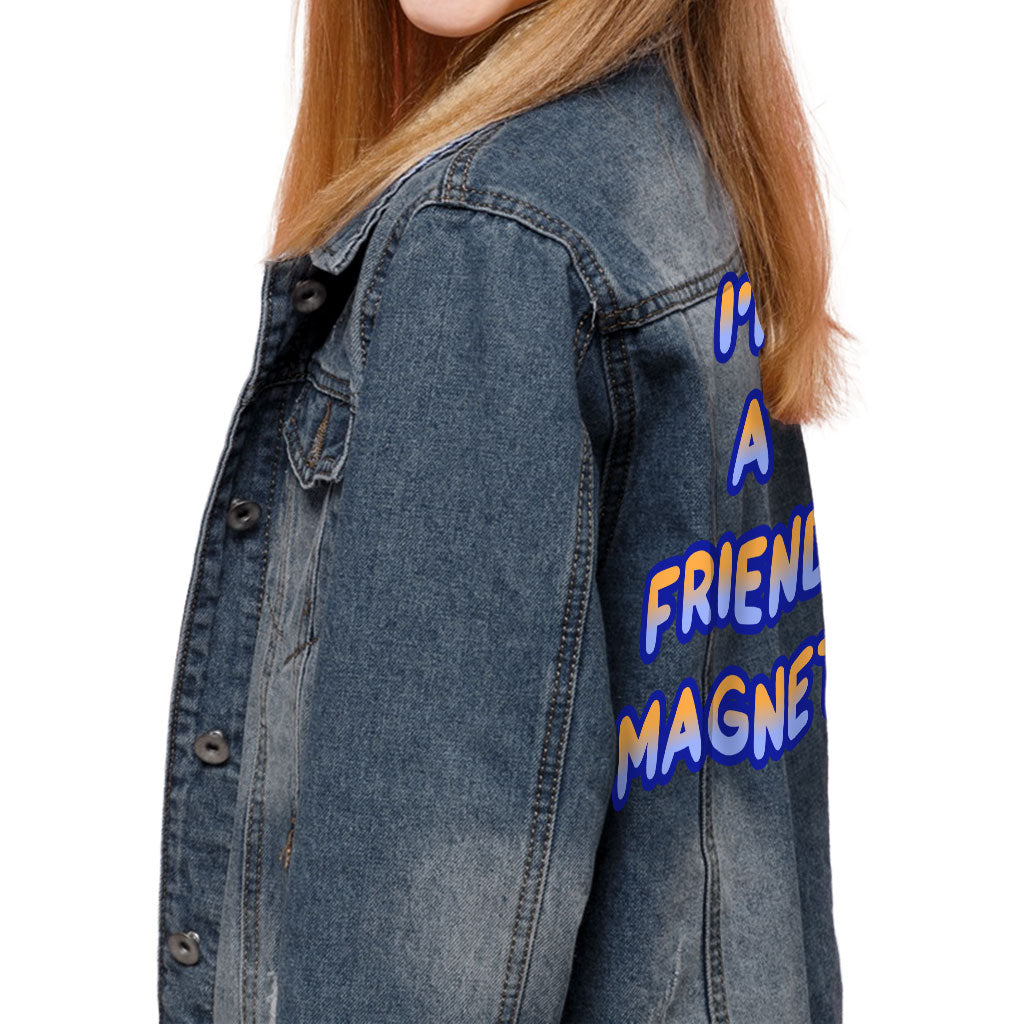 Cool Saying Kids' Denim Jacket - Quotes Jean Jacket - Best Design Denim Jacket for Kids