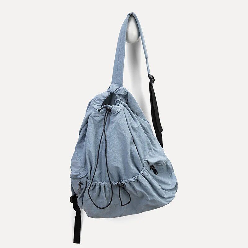 Chic Ruched Nylon Backpack: Lightweight Fashion for Women & Students