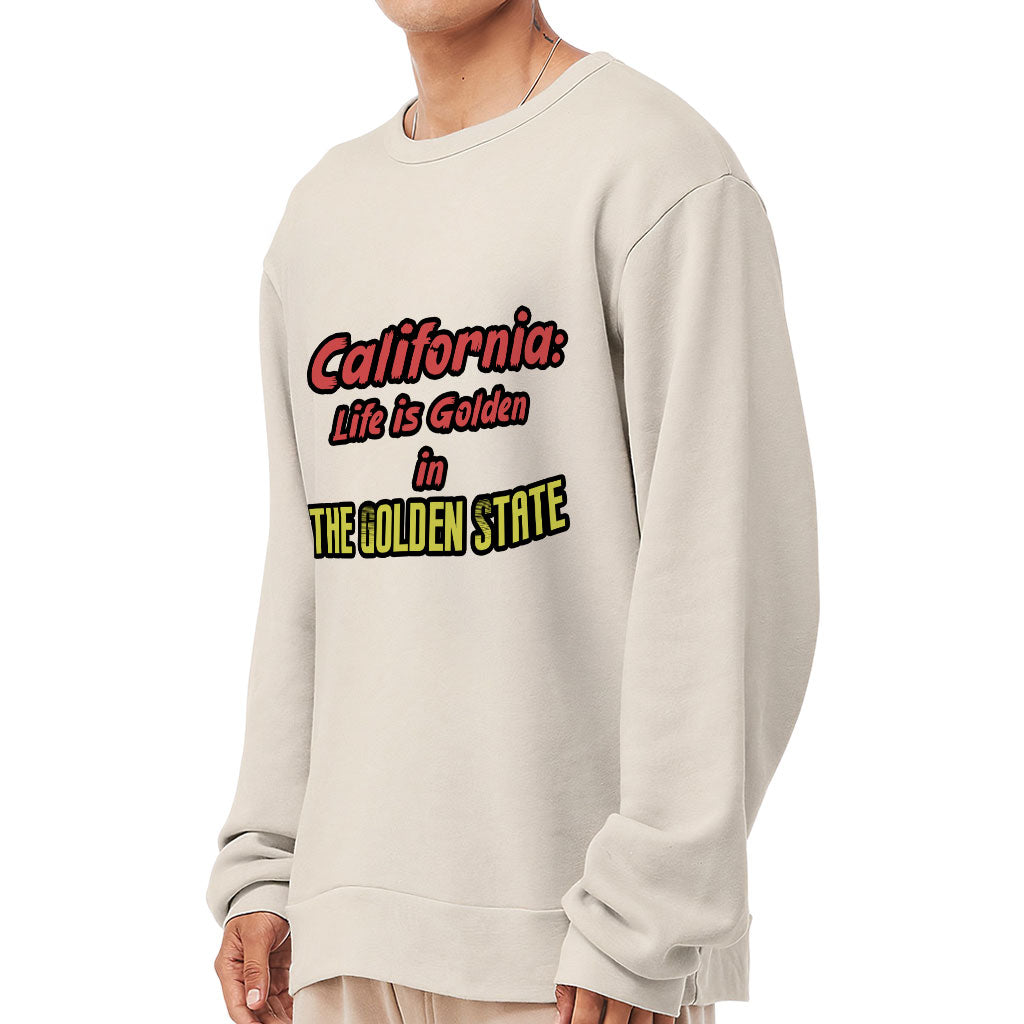 California the Golden State Sponge Fleece Sweatshirt - Trendy Classic Sweatshirt - Cool Design Sweatshirt