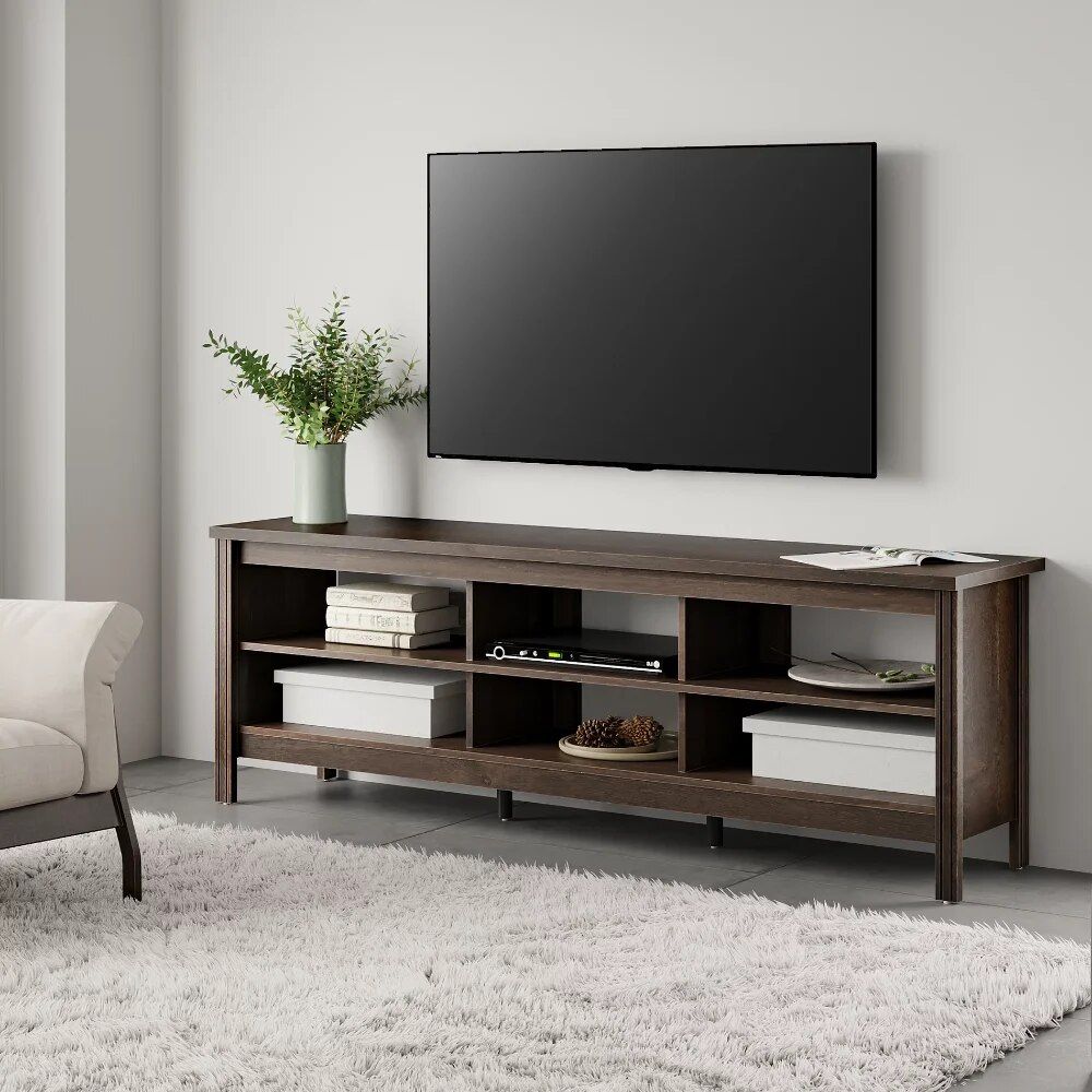 Modern Farmhouse 58" Espresso TV Stand for 65" Screens with Storage