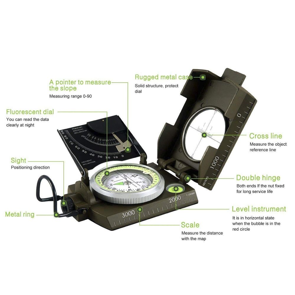 Durable Outdoor Survival Compass: Military-Grade, Waterproof & Shockproof