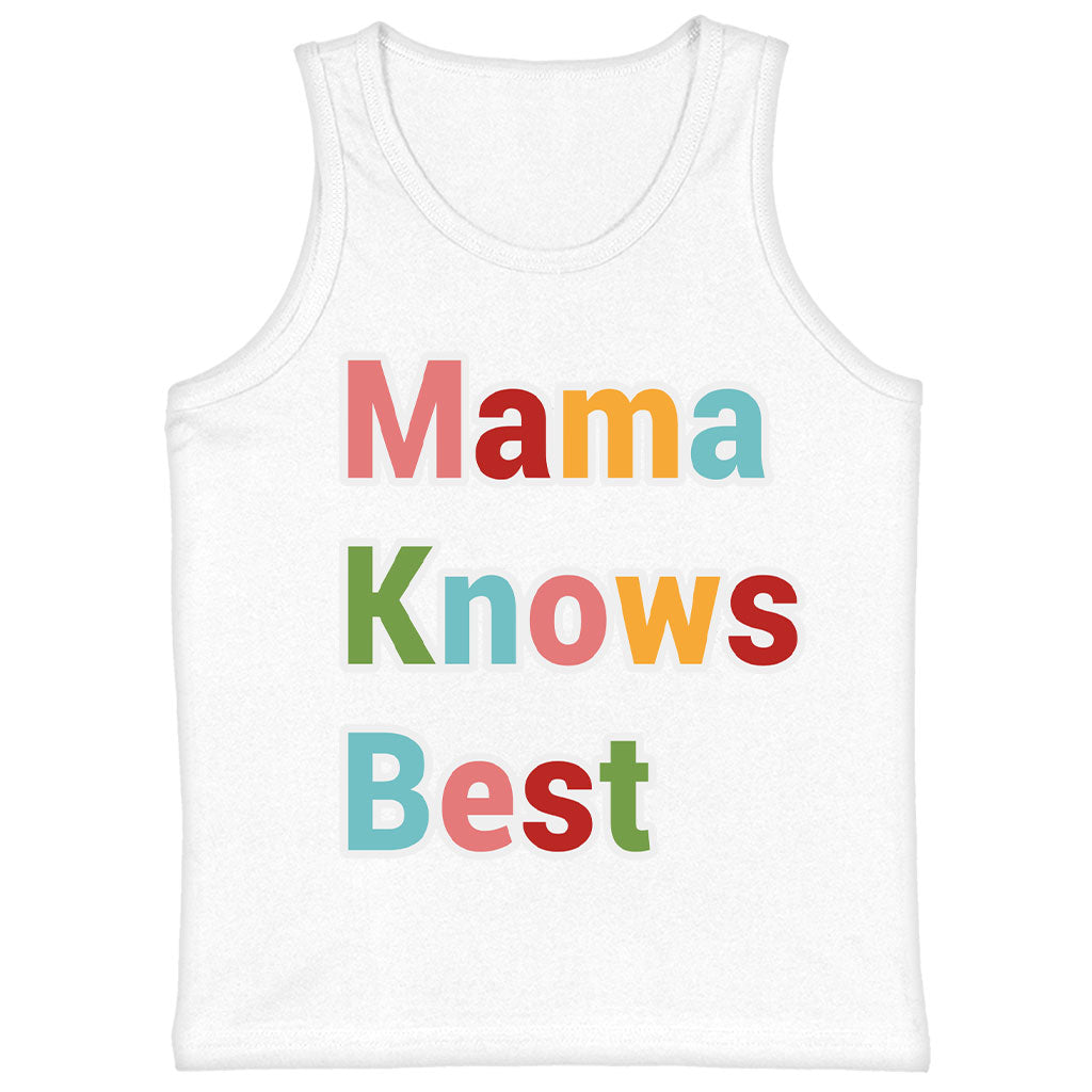 Mama Knows Best Kids' Jersey Tank - Colorful Sleeveless T-Shirt - Cute Kids' Tank Top