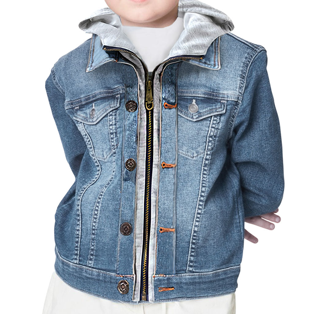 Saw It Liked It Hooded Denim Jacket for Kids - Colorful Jean Jacket - Best Design Denim Jacket for Kids