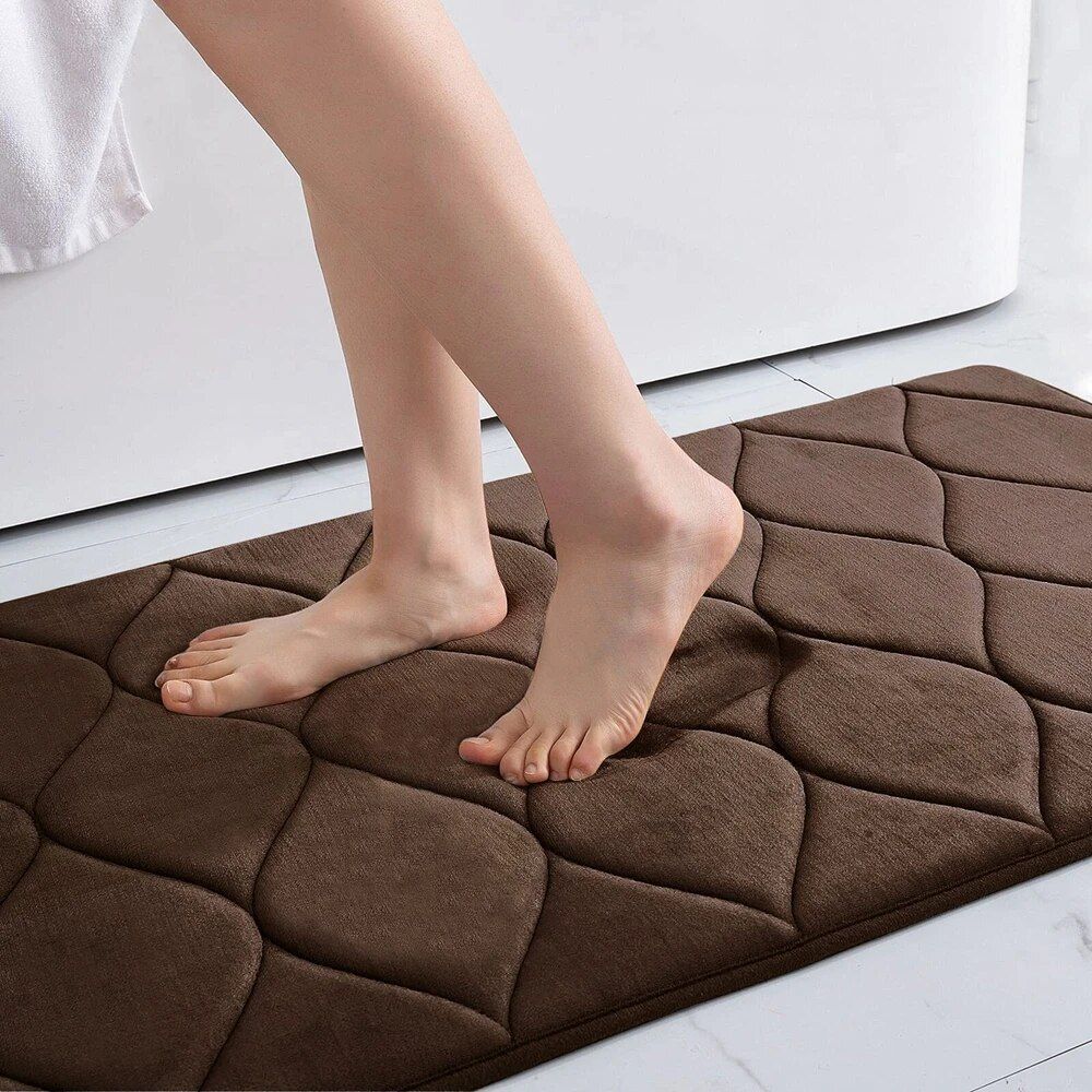 Ultra Soft Memory Foam Bath Mat: Non-Slip, Absorbent, Machine Washable Rug for Bathroom, Kitchen, and Bedroom