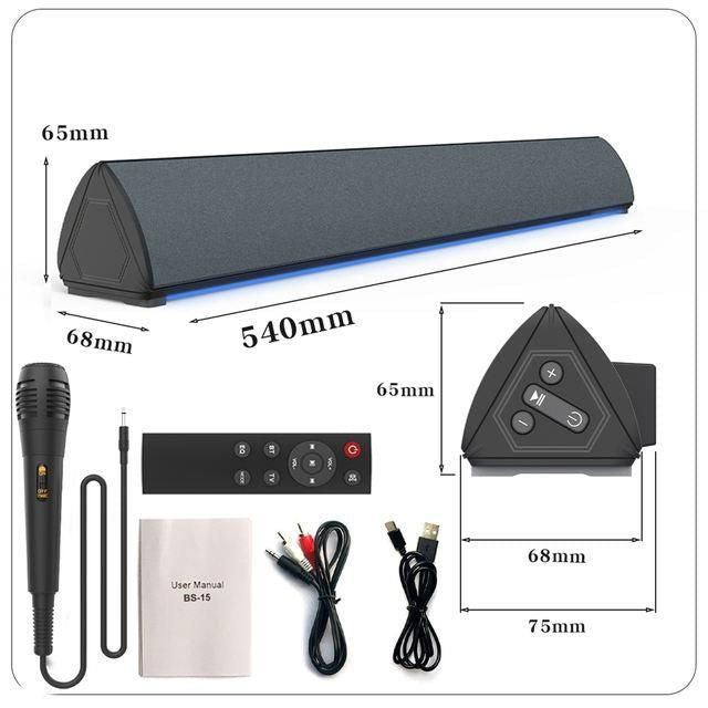 3D Surround Sound Wireless Soundbar with Remote