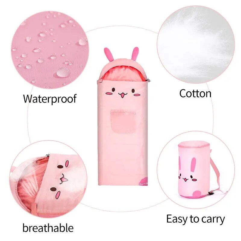 Children's Cartoon Animal Sleeping Bag & Blanket