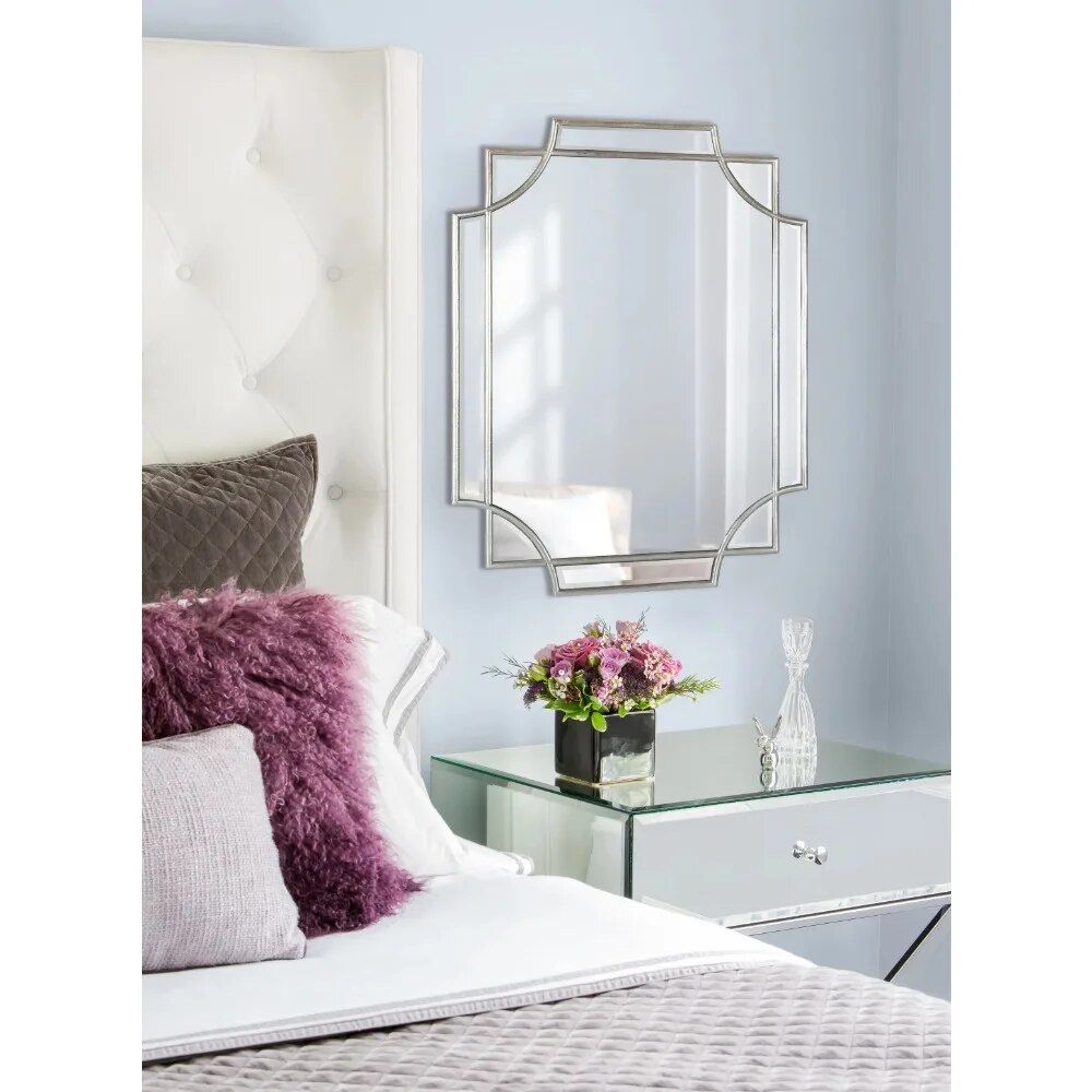 Glamorous Geometric Wall Mirror 18x24 - Magnifying Boho-Chic Decor