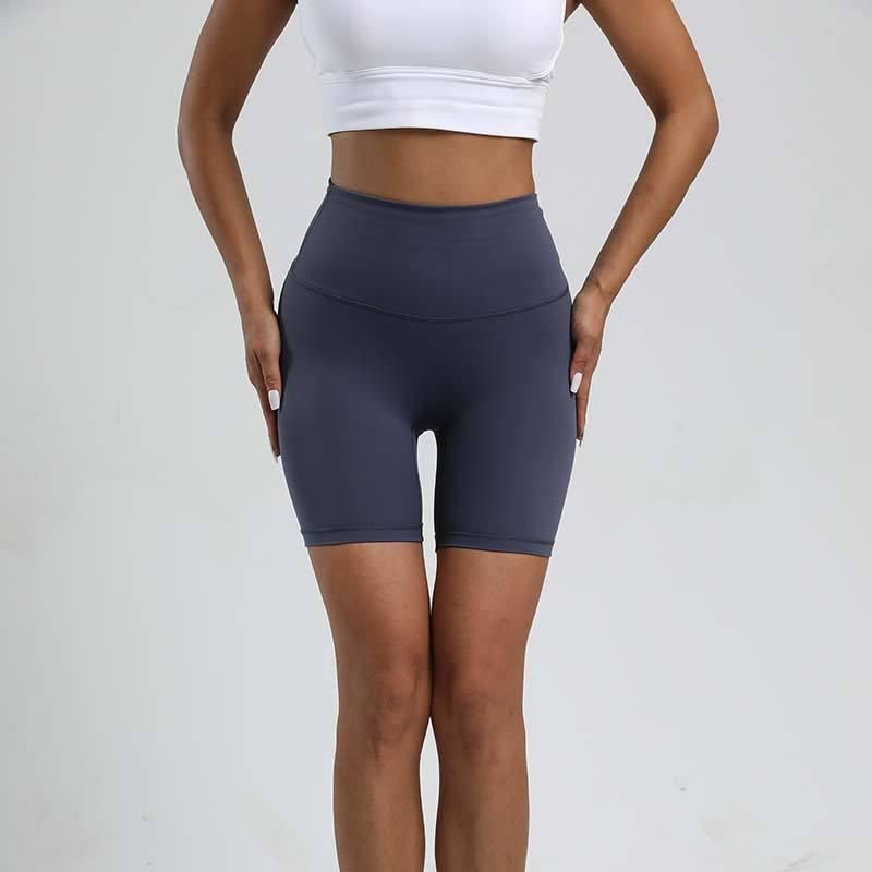 High-Waist Solid Yoga Shorts for Women