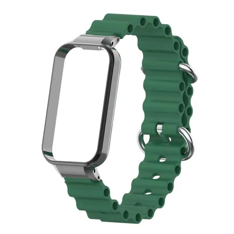 Ocean Silicone Watch Band with Protective Case - Rectangle/Square-shape Design